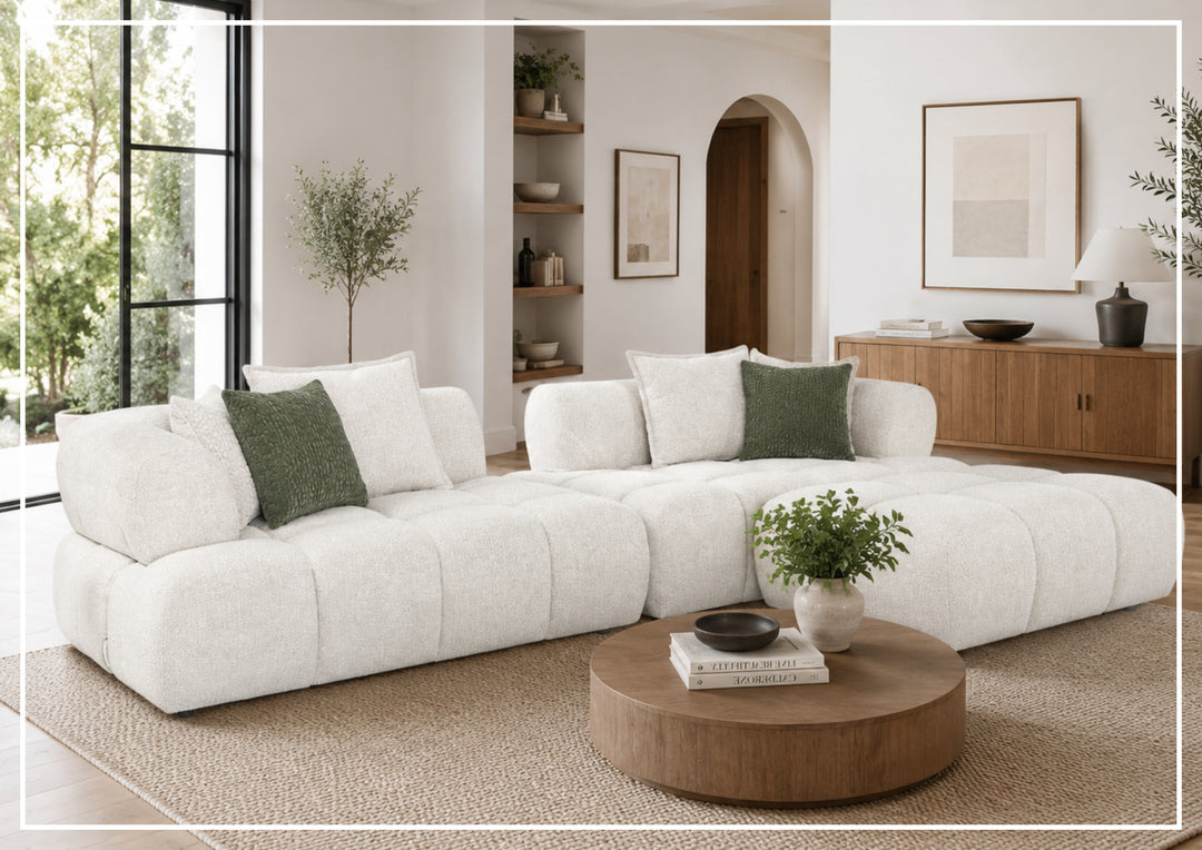 Klaussner Valenza Fabric Square Arms Sectional Sofa with Chaise-SofaBed