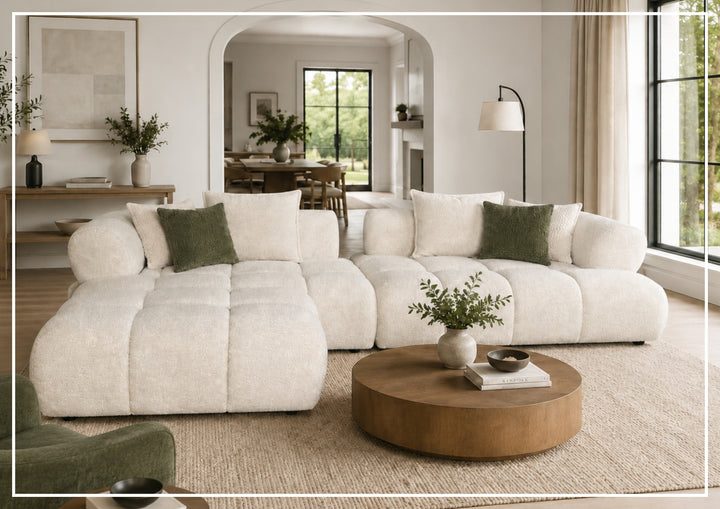Klaussner Valenza Fabric Square Arms Sectional Sofa with Chaise-SofaBed