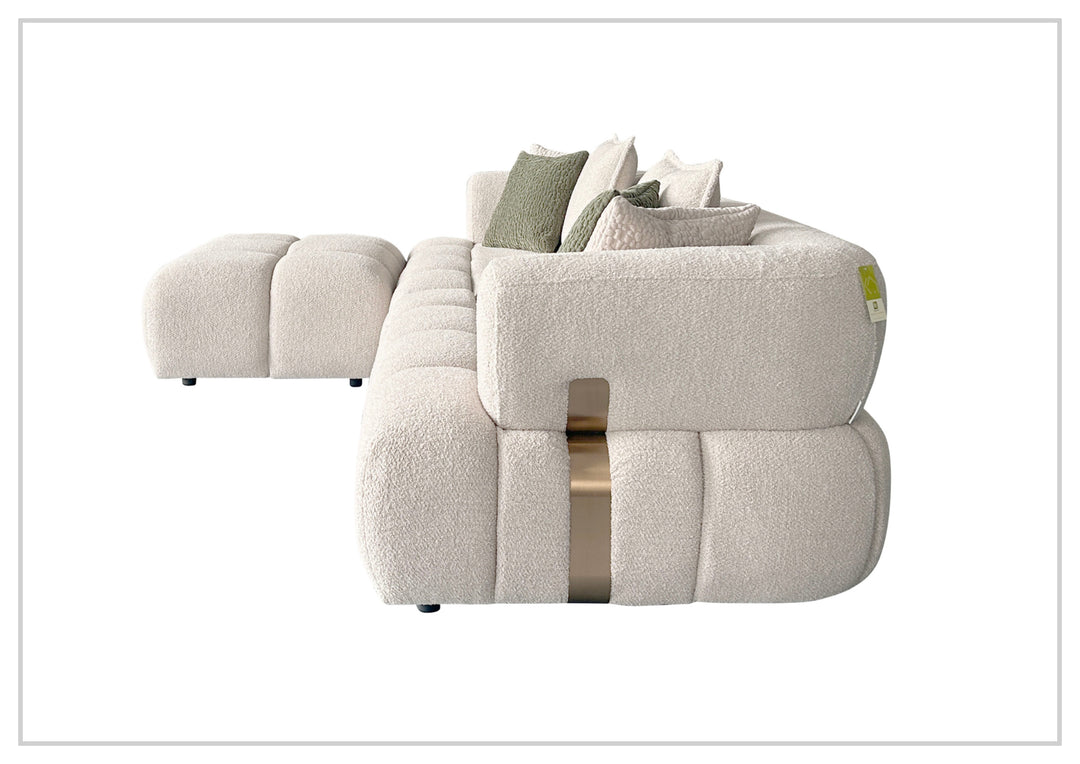 Klaussner Valenza Fabric Square Arms Sectional Sofa with Chaise-SofaBed