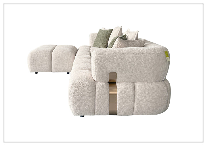 Klaussner Valenza Fabric Square Arms Sectional Sofa with Chaise-SofaBed