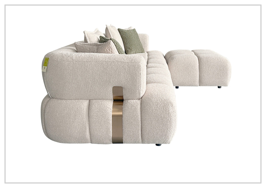 Klaussner Valenza Fabric Square Arms Sectional Sofa with Chaise-SofaBed