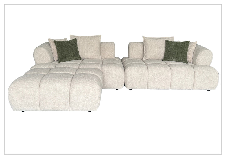 Klaussner Valenza Fabric Square Arms Sectional Sofa with Chaise-SofaBed