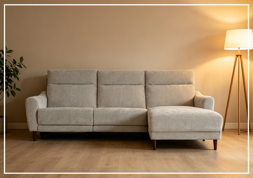 Klaussner Varenna Fabric Power Recliner Sectional Sofa with Chaise-Sofabed