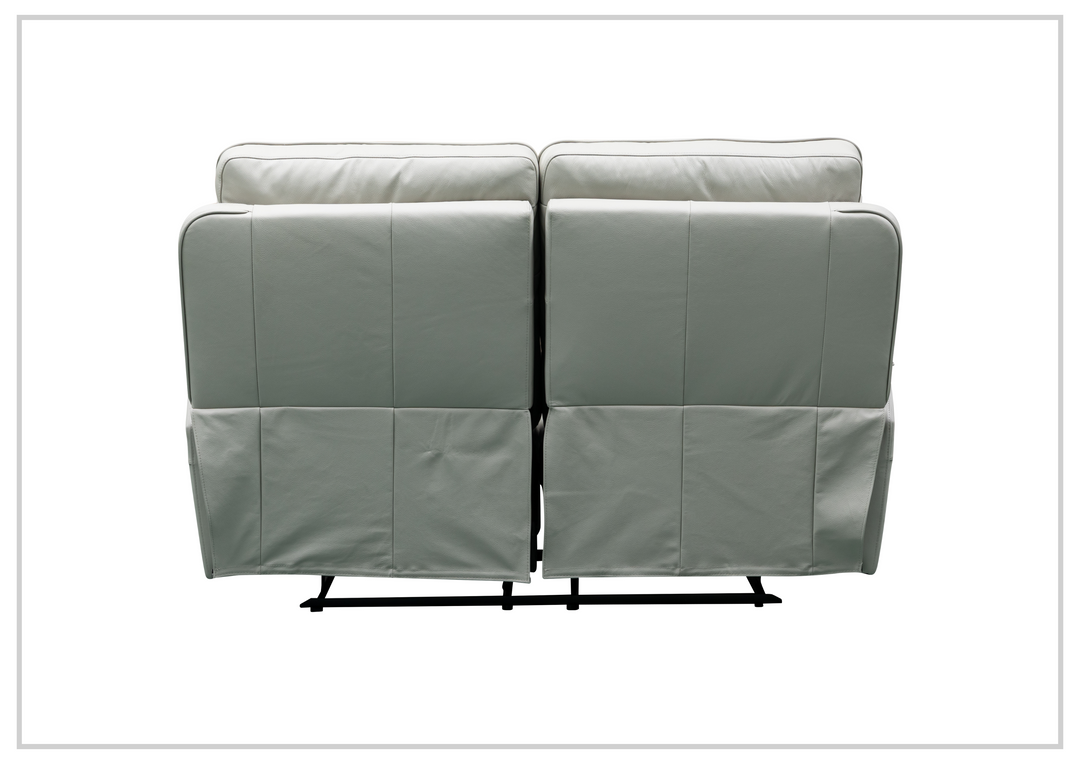 Klaussner Venezia Leather White Recliner Loveseat-SOFABED