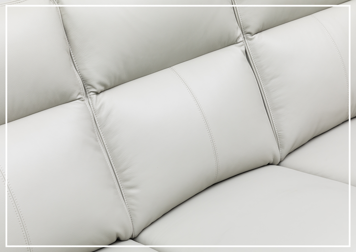 Klaussner Venezia Leather White Recliner Sofa-SOFABED