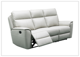 Klaussner Venezia Leather White Recliner Sofa-SOFABED