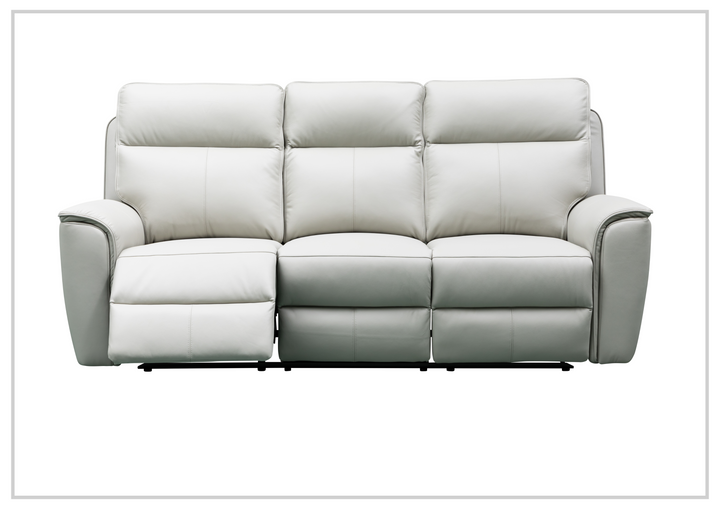 Klaussner Venezia Leather White Recliner Sofa-SOFABED