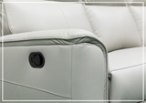 Klaussner Venezia Leather White Recliner Sofa-SOFABED