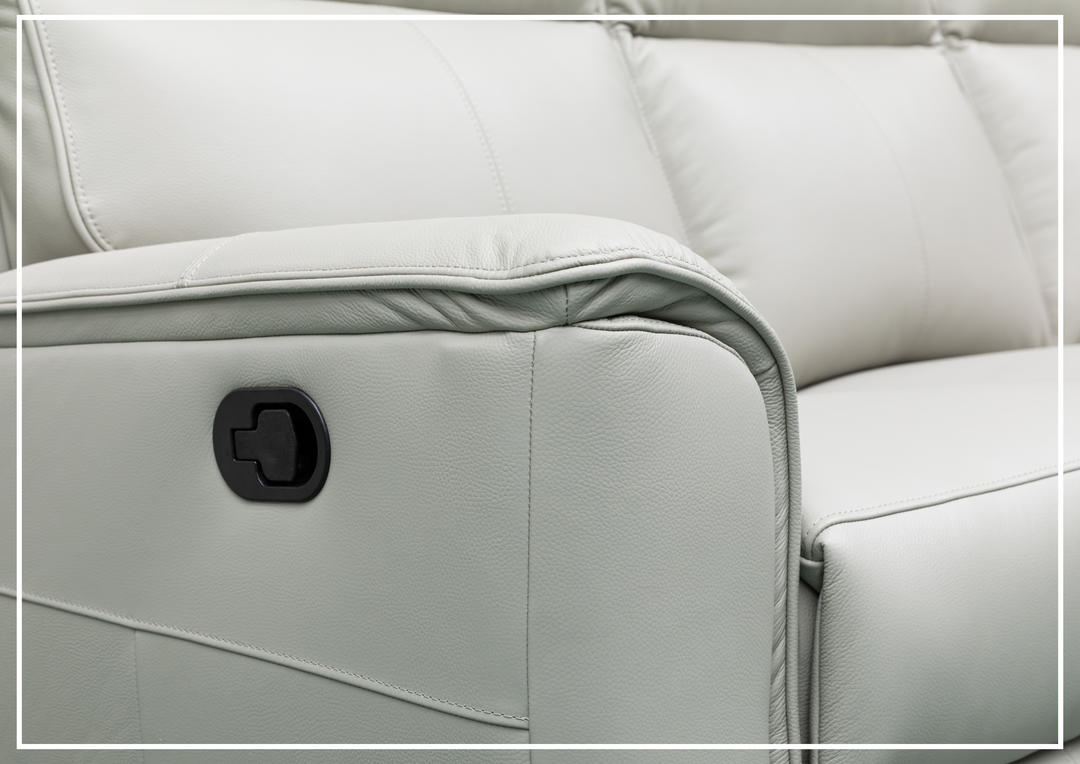 Klaussner Venezia Leather White Recliner Sofa-SOFABED