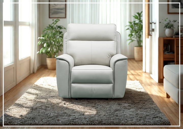 Klaussner Venza Leather White Recliner Chair-SOFABED