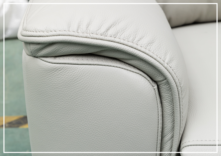 Klaussner Venza Leather White Recliner Loveseat-SOFABED