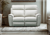 Klaussner Venza Leather White Recliner Loveseat-SOFABED