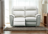 Klaussner Venza Leather White Recliner Loveseat-SOFABED