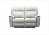 Klaussner Venza Leather White Recliner Loveseat-SOFABED