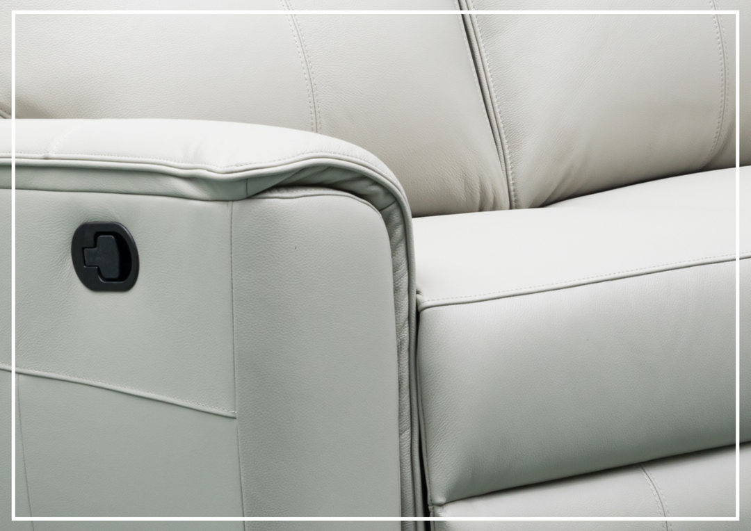 Klaussner Venza Leather White Recliner Loveseat-SOFABED