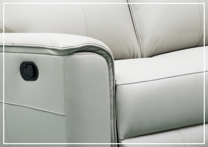 Klaussner Venza Leather White Recliner Loveseat-SOFABED