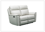 Klaussner Venza Leather White Recliner Loveseat-SOFABED