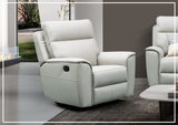 Klaussner Venza Leather White Recliner Chair-SOFABED