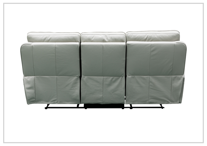 Klaussner Venza Leather White Recliner Sofa-SOFABED