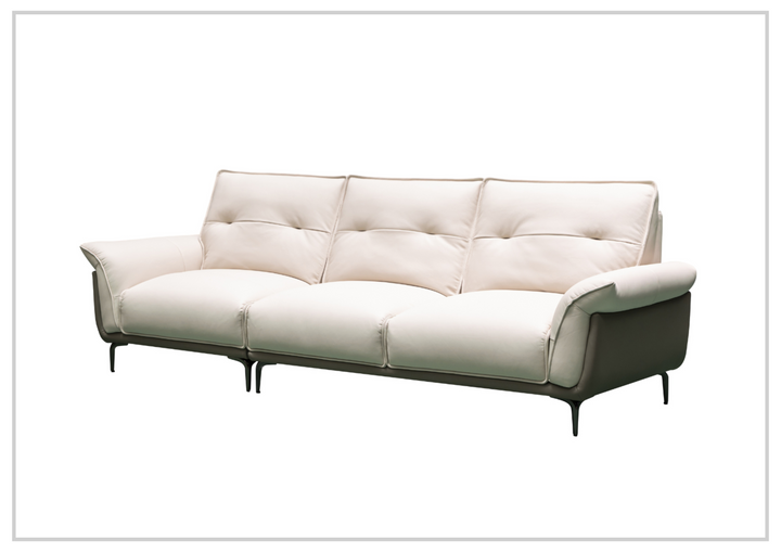 Klaussner Viana 3-seater Leather Sofa with Cushion Seat and Tufted Back-Sofabed