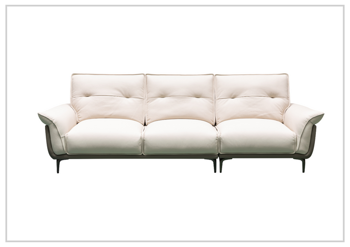 Klaussner Viana 3-seater Leather Sofa with Cushion Seat and Tufted Back-Sofabed