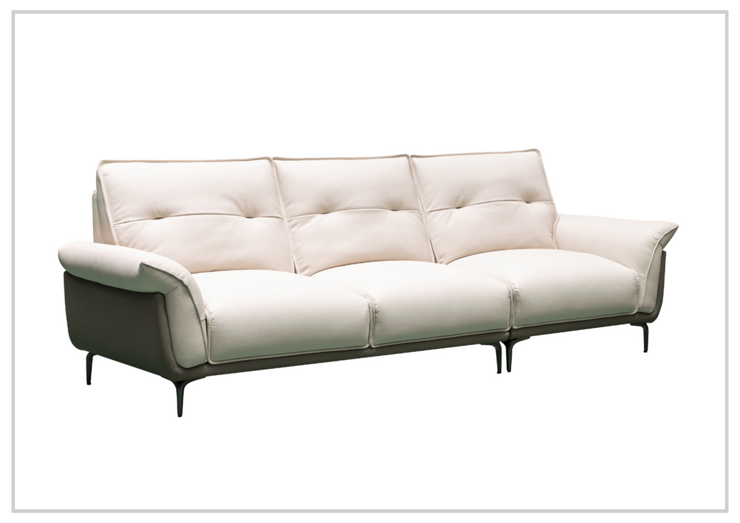 Klaussner Viana 3-seater Leather Sofa with Cushion Seat and Tufted Back-Sofabed