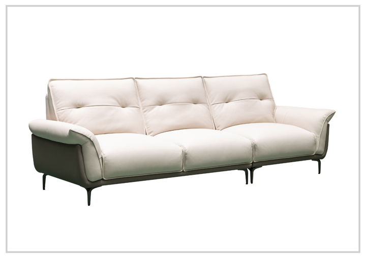 Klaussner Viana 3-seater Leather Sofa with Cushion Seat and Tufted Back-Sofabed