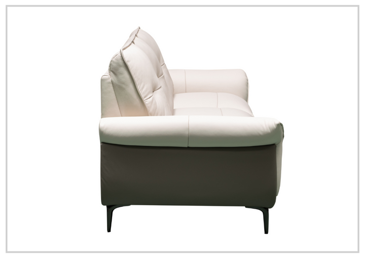 Klaussner Viana Leather Ivory Accent Chair with Feather-filled back cushion-Sofabed