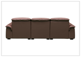 Klaussner Vionetta Dark Brown Leather Sofa with S-Spring Seats-SOFABED