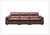 Klaussner Vionetta Dark Brown Leather Sofa with S-Spring Seats-SOFABED