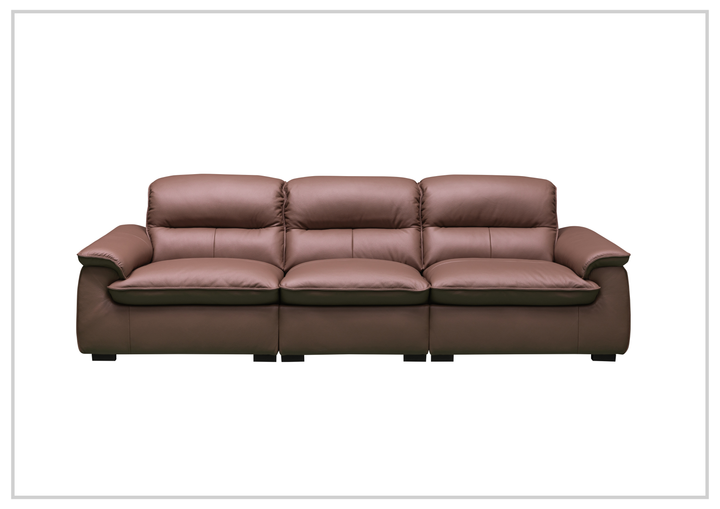Klaussner Vionetta Dark Brown Leather Sofa with S-Spring Seats-SOFABED