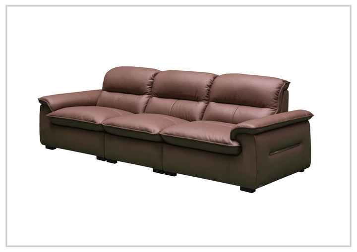 Klaussner Vionetta Dark Brown Leather Sofa with S-Spring Seats-SOFABED