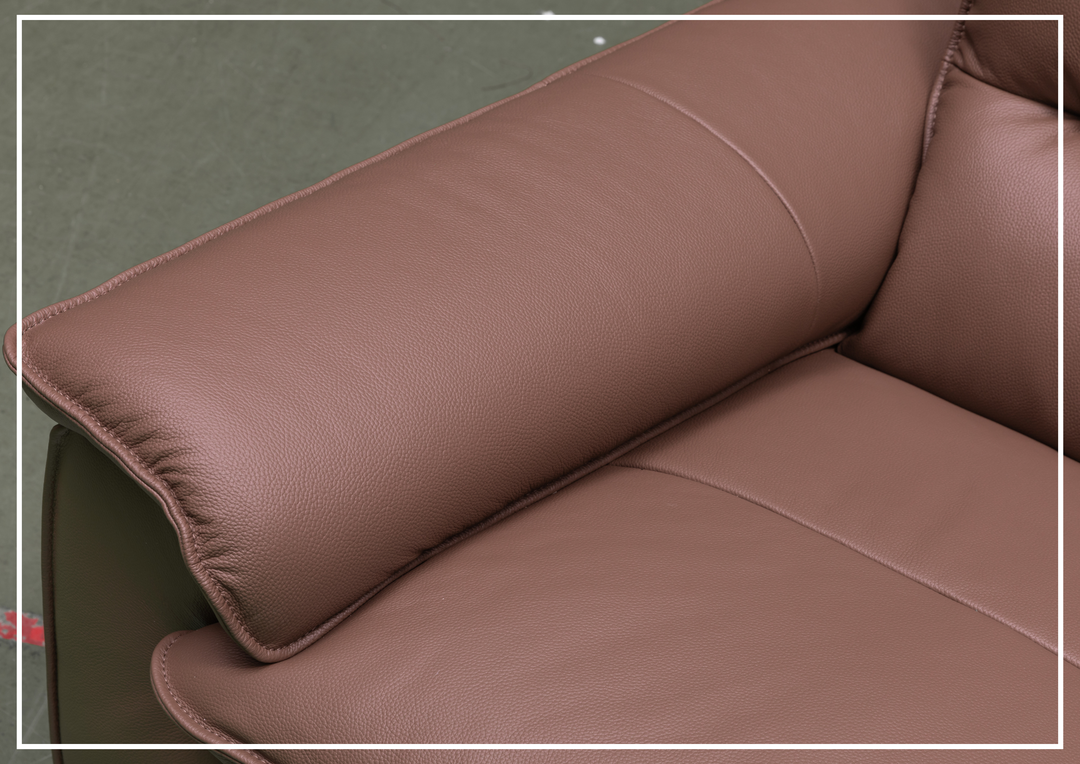 Klaussner Vionetta Dark Brown Leather Sofa with S-Spring Seats-SOFABED