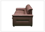 Klaussner Vionetta Dark Brown Leather Sofa with S-Spring Seats-SOFABED