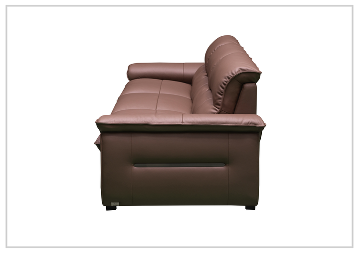 Klaussner Vionetta Dark Brown Leather Sofa with S-Spring Seats-SOFABED