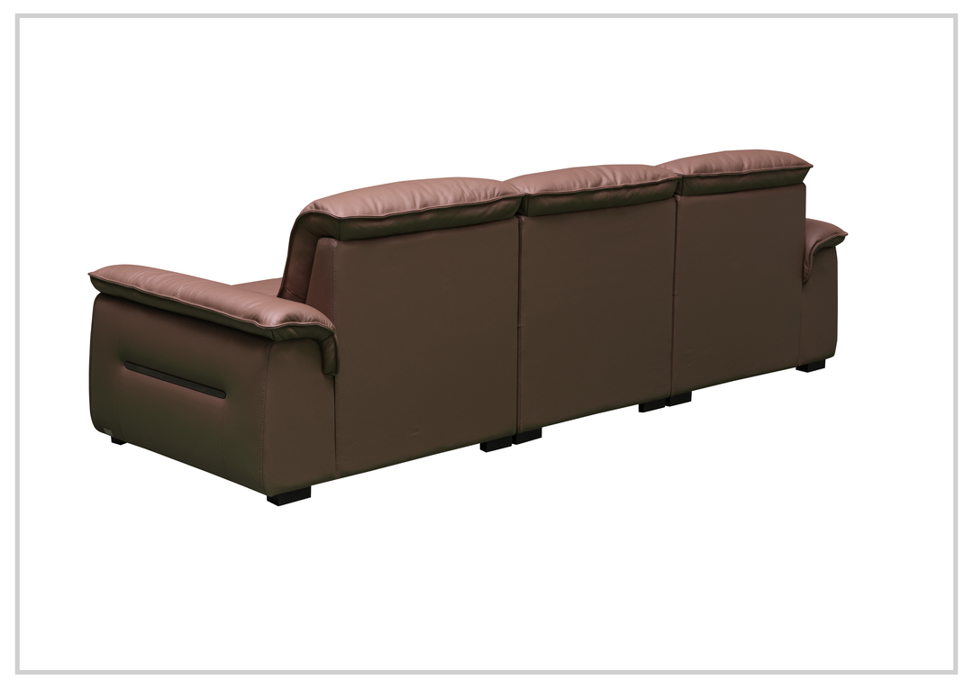 Klaussner Vionetta Dark Brown Leather Sofa with S-Spring Seats-SOFABED