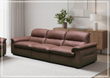 Klaussner Vionetta Dark Brown Leather Sofa with S-Spring Seats-SOFABED