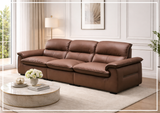 Klaussner Vionetta Dark Brown Leather Sofa with S-Spring Seats-SOFABED