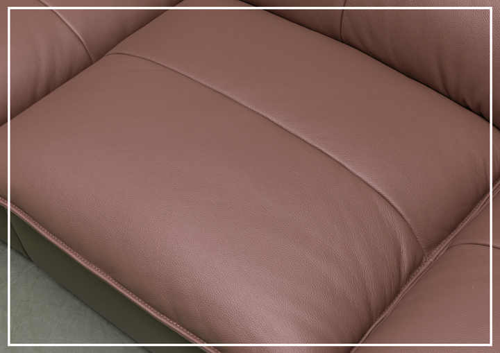 Klaussner Vionetta Dark Brown Leather Sofa with S-Spring Seats-SOFABED