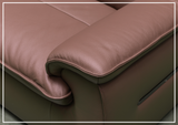 Klaussner Vionetta Dark Brown Leather Sofa with S-Spring Seats-SOFABED