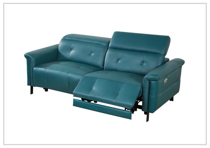 Klaussner Oliviana Green Leather Power Motion Recliner Living Room Sofa Set