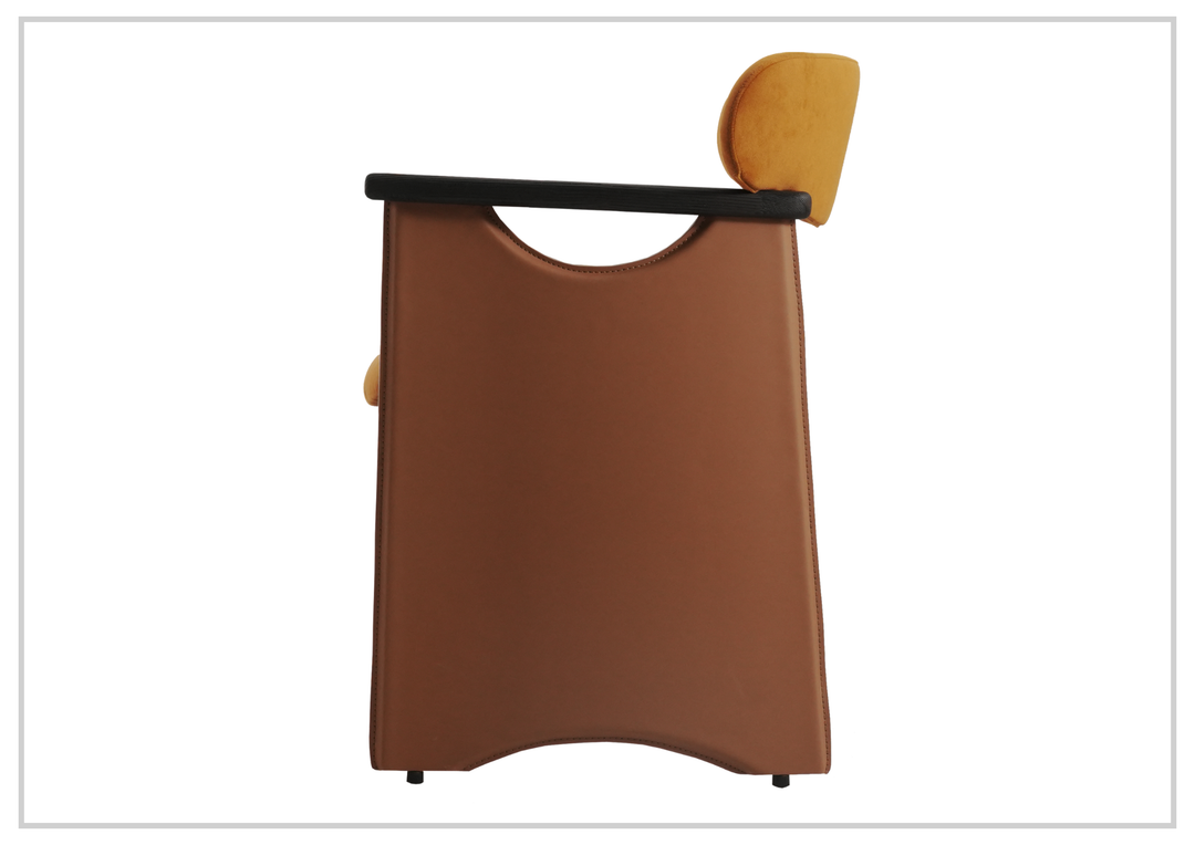 Klaussner Visione Leather Framed Fabric Seating Dining Chair