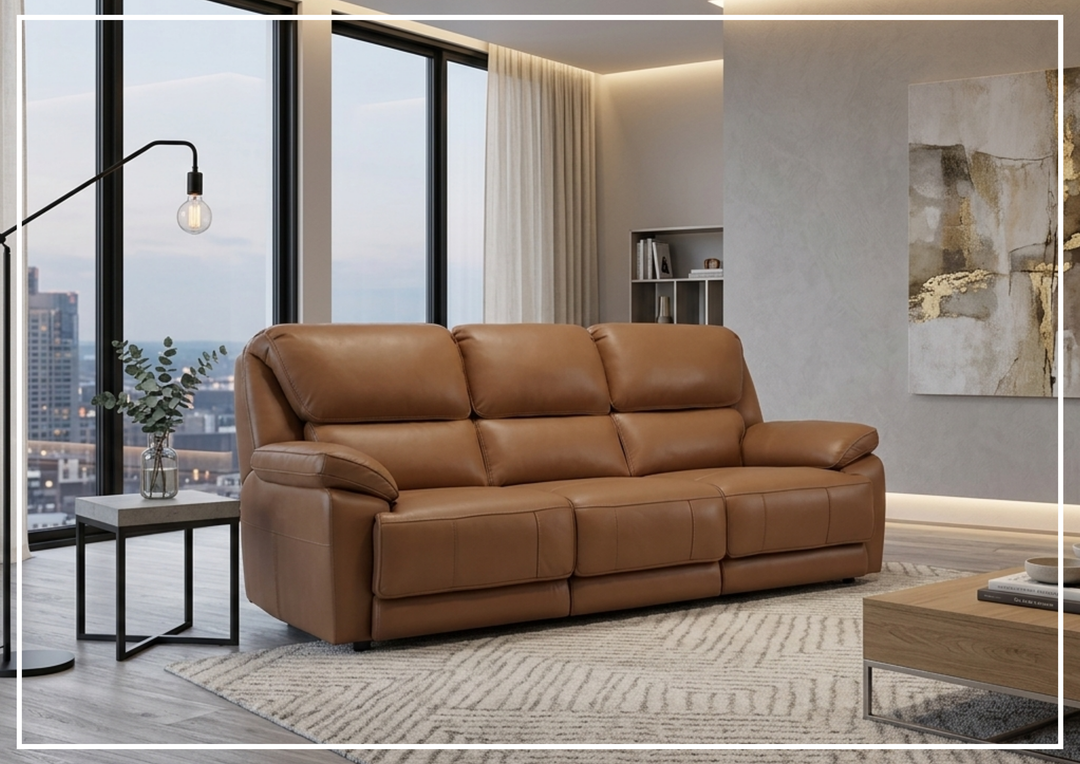 Klaussner Novera Leather 3 Seater Queen Sleeper Sofa-Sofabed
