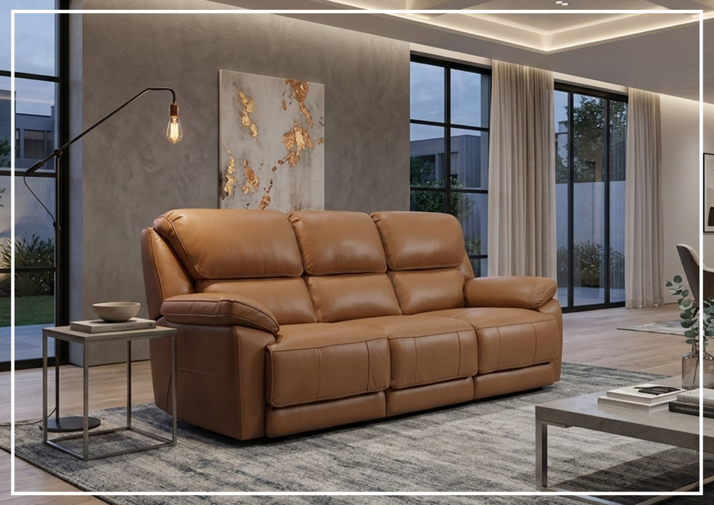 Klaussner Novera Leather 3 Seater Queen Sleeper Sofa-Sofabed