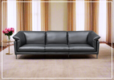 Klaussner Dolce  Leather 3-Seater Stationary Sofa in Black