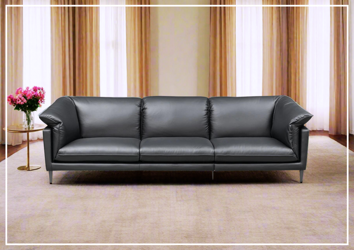 Klaussner Dolce  Leather 3-Seater Stationary Sofa in Black