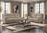 Klaussner Geneva Leather Power Reclining Living Room Set