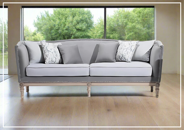 Klaussner Helios Three-Seater Sofa with Elegant Nailhead Trim-Sofabed