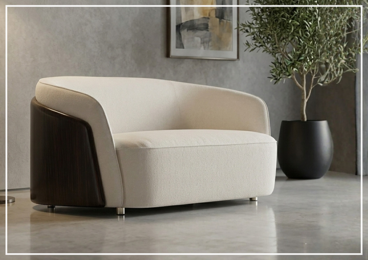 Klaussner Ivano Glossy Fabric Lounge Chair In Off-White