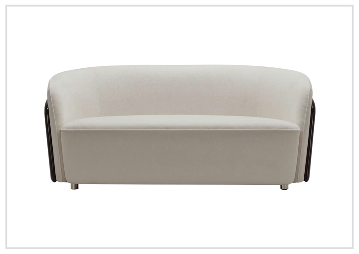 Klaussner Ivano Glossy Fabric Lounge Chair In Off-White